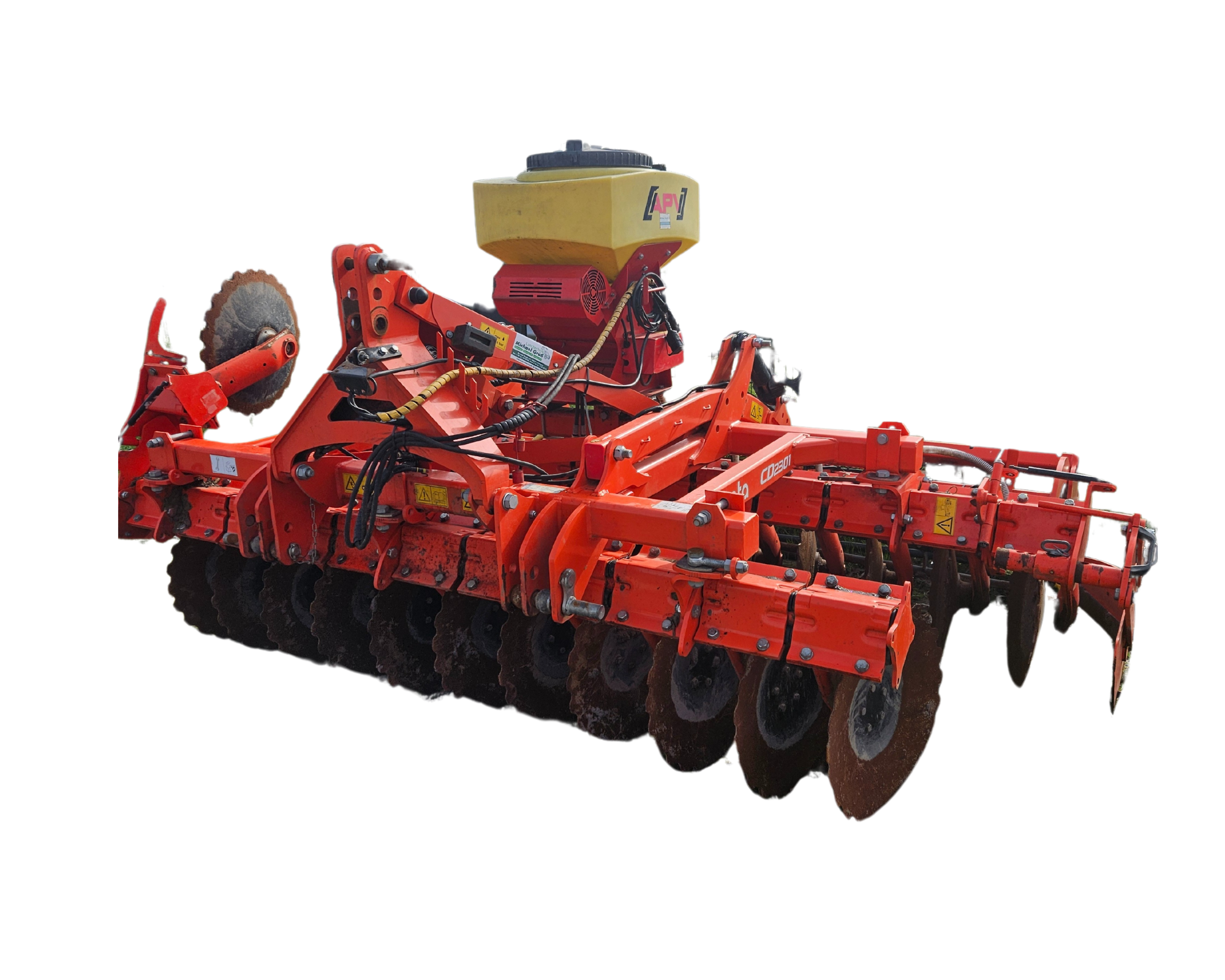 Kurzscheibenegge Kubota CD2301 mit APV Streuer